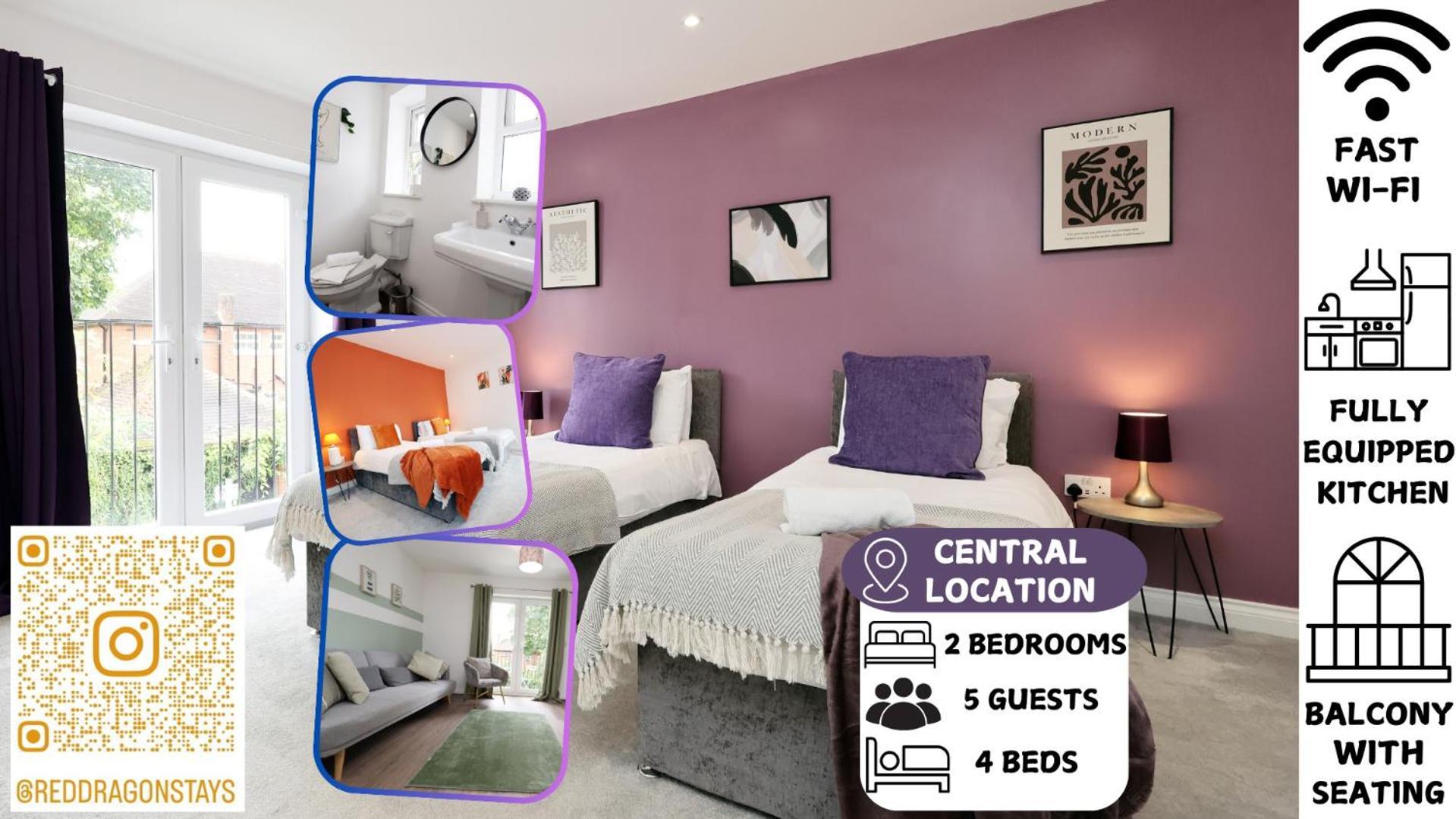 Large 2 Bed With Balcony And Private Parking Holiday home *